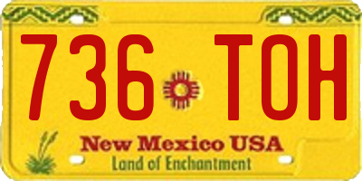 NM license plate 736TOH