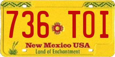 NM license plate 736TOI