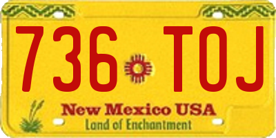 NM license plate 736TOJ