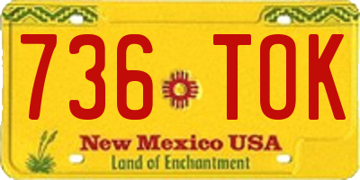 NM license plate 736TOK