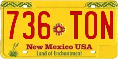 NM license plate 736TON