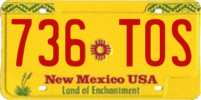NM license plate 736TOS