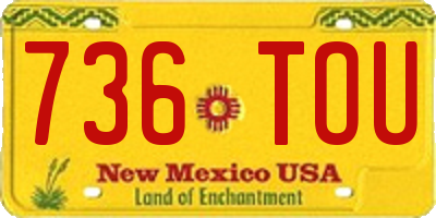 NM license plate 736TOU