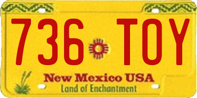 NM license plate 736TOY
