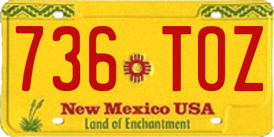 NM license plate 736TOZ