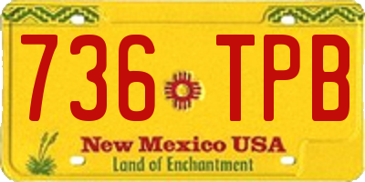 NM license plate 736TPB