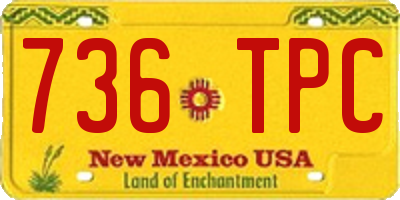 NM license plate 736TPC