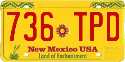 NM license plate 736TPD