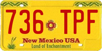 NM license plate 736TPF