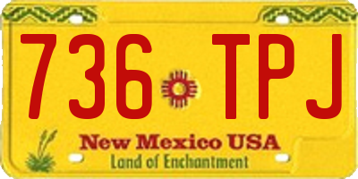 NM license plate 736TPJ