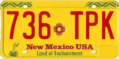 NM license plate 736TPK