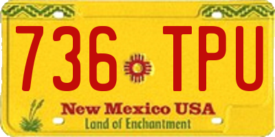 NM license plate 736TPU
