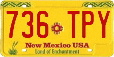 NM license plate 736TPY