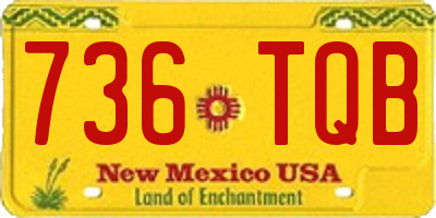 NM license plate 736TQB