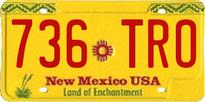 NM license plate 736TRO