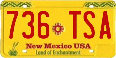 NM license plate 736TSA