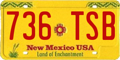 NM license plate 736TSB