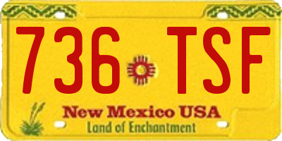 NM license plate 736TSF