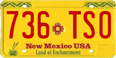 NM license plate 736TSO