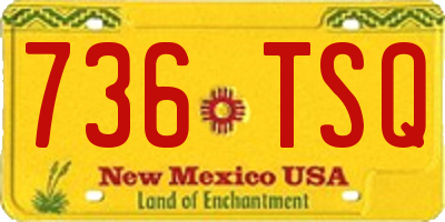 NM license plate 736TSQ