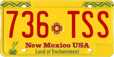 NM license plate 736TSS