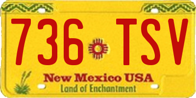 NM license plate 736TSV