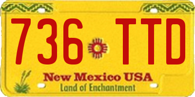 NM license plate 736TTD