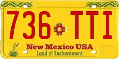 NM license plate 736TTI