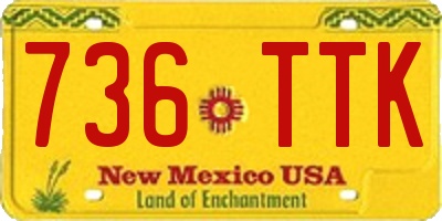 NM license plate 736TTK