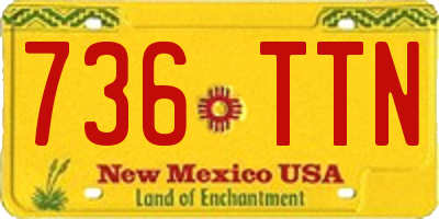 NM license plate 736TTN