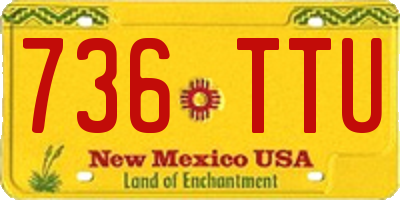 NM license plate 736TTU