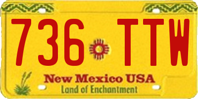 NM license plate 736TTW