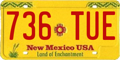 NM license plate 736TUE