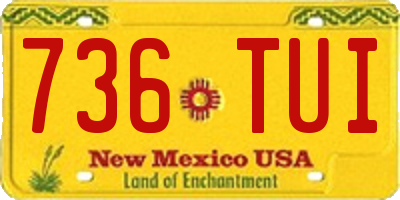 NM license plate 736TUI