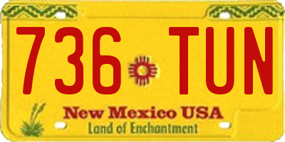 NM license plate 736TUN