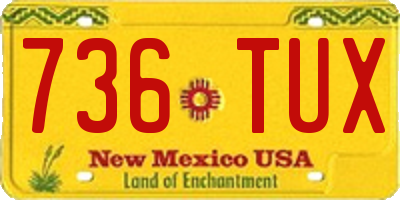 NM license plate 736TUX