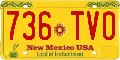NM license plate 736TVO