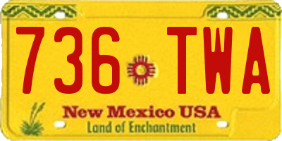 NM license plate 736TWA