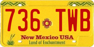 NM license plate 736TWB