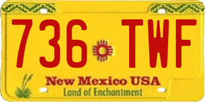 NM license plate 736TWF