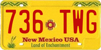 NM license plate 736TWG