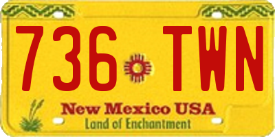 NM license plate 736TWN