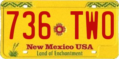 NM license plate 736TWO