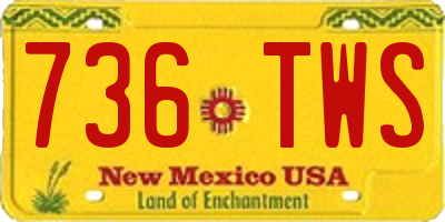NM license plate 736TWS