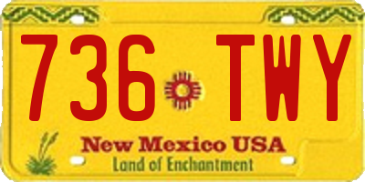 NM license plate 736TWY