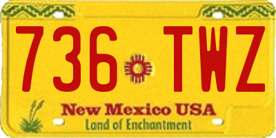NM license plate 736TWZ