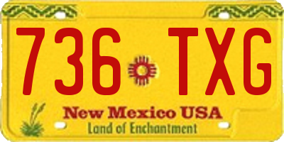 NM license plate 736TXG