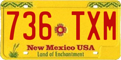 NM license plate 736TXM