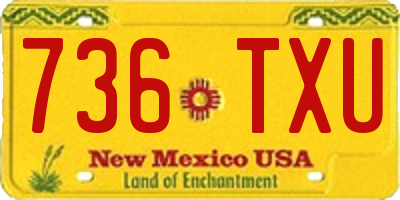 NM license plate 736TXU