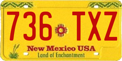 NM license plate 736TXZ
